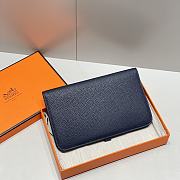 	 Colestore Hermes Dogon Duo wallet in Navy Blue Togo calfskin 20.1x12.5x0.4cm - 6
