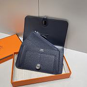 	 Colestore Hermes Dogon Duo wallet in Navy Blue Togo calfskin 20.1x12.5x0.4cm - 5