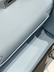 Colestore Hermes Mini Kelly II Crossbody bag in Casaque Bleu Glacier / Bleu Brume Epsom Leather Palladium hardware 19cm - 5
