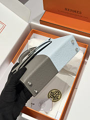 Colestore Hermes Mini Kelly II Crossbody bag in Casaque Bleu Glacier / Bleu Brume Epsom Leather Palladium hardware 19cm - 4