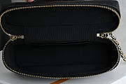 Colestore Chanel Goatskin Stitched Top Handle Slim Vanity With Chain Black 17x19.5x5cm - 5