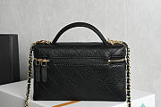 Colestore Chanel Goatskin Stitched Top Handle Slim Vanity With Chain Black 17x19.5x5cm - 4