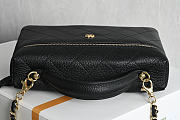 Colestore Chanel Goatskin Stitched Top Handle Slim Vanity With Chain Black 17x19.5x5cm - 3