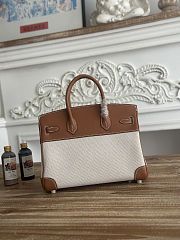 Colestore Hermes Birkin Horse Totem in Brown Swift and Toile canvas Gold Hardware 25cm - 5