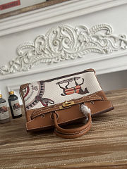 Colestore Hermes Birkin Horse Totem in Brown Swift and Toile canvas Gold Hardware 25cm - 4