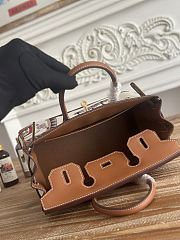 Colestore Hermes Birkin Horse Totem in Brown Swift and Toile canvas Gold Hardware 25cm - 2