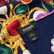 Colestore Chanel Mini Bandana   Silk Satin  Navy Blue, White & Multicolor - 6