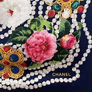 Colestore Chanel Mini Bandana   Silk Satin  Navy Blue, White & Multicolor - 4