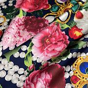 Colestore Chanel Mini Bandana   Silk Satin  Navy Blue, White & Multicolor - 3