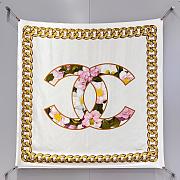 Colestore Chanel Mini Bandana   Silk Satin  Light Beige, Multicolor & Golden - 1