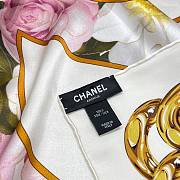 Colestore Chanel Mini Bandana   Silk Satin  Light Beige, Multicolor & Golden - 4