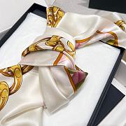 Colestore Chanel Mini Bandana   Silk Satin  Light Beige, Multicolor & Golden - 3