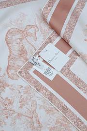 Colestore Dior Toile de Jouy Sauvage 90 Square Scarf Ivory and Pink Silk Twill - 5