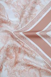Colestore Dior Toile de Jouy Sauvage 90 Square Scarf Ivory and Pink Silk Twill - 4