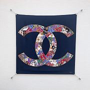 Colestore Chanel Mini Bandana   Silk Satin  Navy Blue, Golden & Multicolor - 1