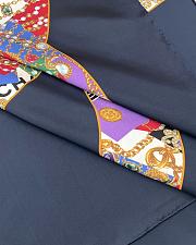 Colestore Chanel Mini Bandana   Silk Satin  Navy Blue, Golden & Multicolor - 2