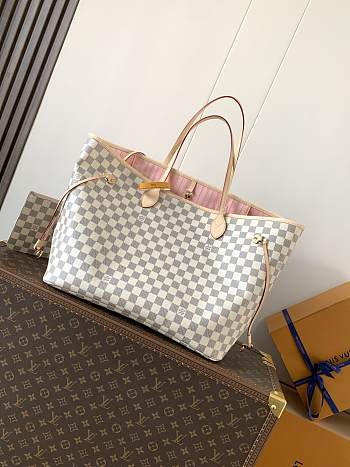 Colestore Louis Vuitton Neverfull GM Damier Azur Canvas Rose Ballerine 39 x 32 x 19 cm