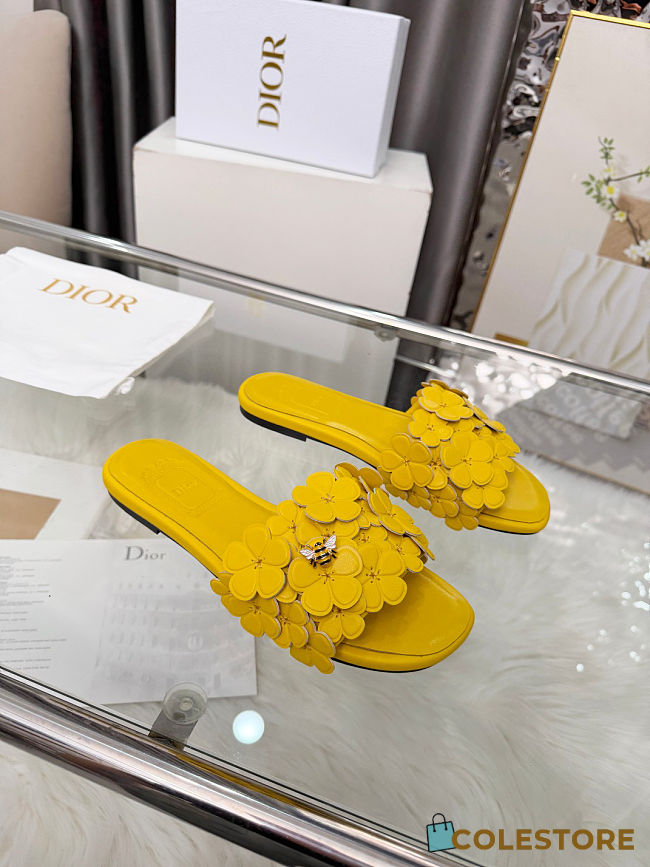 Colestore Dior Bloom Slide Dior Buttercup Embroidered Lambskin - 1
