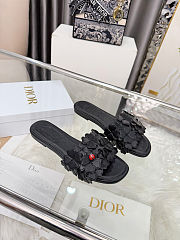 Colestore Dior Bloom Slide Black Dior Clover Embroidered Lambskin - 1
