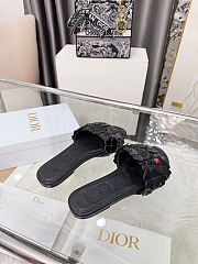 Colestore Dior Bloom Slide Black Dior Clover Embroidered Lambskin - 6