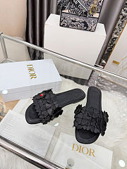 Colestore Dior Bloom Slide Black Dior Clover Embroidered Lambskin - 5