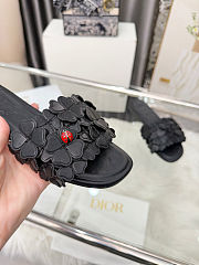 Colestore Dior Bloom Slide Black Dior Clover Embroidered Lambskin - 4