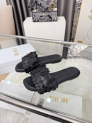 Colestore Dior Bloom Slide Black Dior Clover Embroidered Lambskin - 3