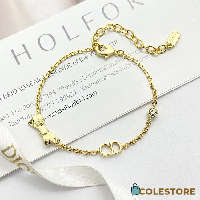 Colestore Dior CD Bow Bracelet Gold-Finish Metal and Crystal - 1