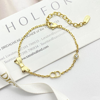 Colestore Dior CD Bow Bracelet Gold-Finish Metal and Crystal