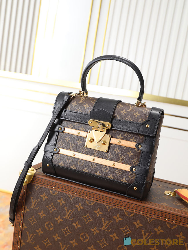 Colestore Louis Vuitton Brown Mini Monogram Coated Canvas Wood and Black Leather Trianon PM Gold Hardware 21 x 18 x 11cm - 1