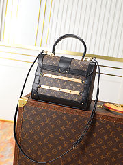 Colestore Louis Vuitton Brown Mini Monogram Coated Canvas Wood and Black Leather Trianon PM Gold Hardware 21 x 18 x 11cm - 3