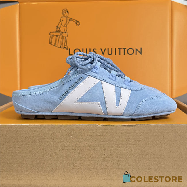 Colestore Louis Vuitton LV Sneakerina Open Back Sky Blue Suede  - 1