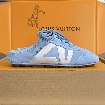 Colestore Louis Vuitton LV Sneakerina Open Back Sky Blue Suede 