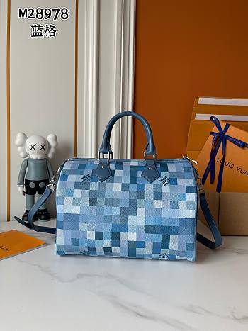 Colestore Louis Vuitton Speedy 30 Bandoulière Damoflage Indigo Blue 34 x 22 x 19 cm