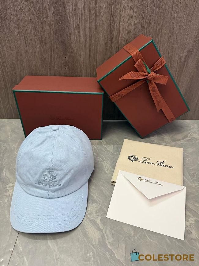 Colestore Loro Piana Light Blue Fabric Baseball Cap - 1