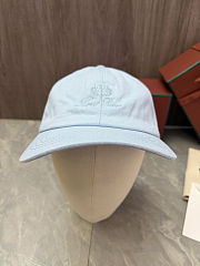 Colestore Loro Piana Light Blue Fabric Baseball Cap - 6