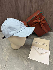 Colestore Loro Piana Light Blue Fabric Baseball Cap - 4