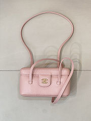 Colestore Chanel Long Vanity with Leather Strap   Grained Shiny Calfskin & Gold-Tone Metal Light Pink  9.5 x 17 x 8cm - 1