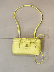 Colestore Chanel Long Vanity with Leather Strap   Grained Shiny Calfskin & Gold-Tone Metal Yellow  9.5 x 17 x 8cm - 1