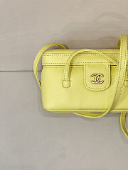 Colestore Chanel Long Vanity with Leather Strap   Grained Shiny Calfskin & Gold-Tone Metal Yellow  9.5 x 17 x 8cm - 6