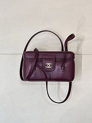 Colestore Chanel Long Vanity with Leather Strap   Grained Shiny Calfskin & Gold-Tone Metal Burgundy  9.5 x 17 x 8cm - 5