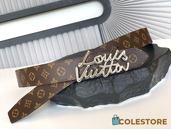Colestore Louis Vuitton LV Script 30mm Belt Black - 1