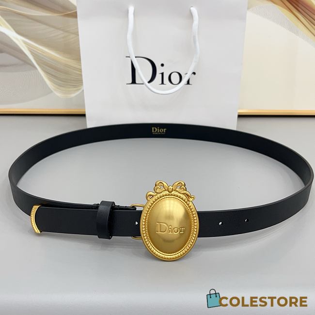 Colestore Dior Médaillon Belt Black Calfskin, 25 MM - 1