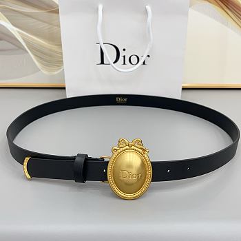 Colestore Dior Médaillon Belt Black Calfskin, 25 MM