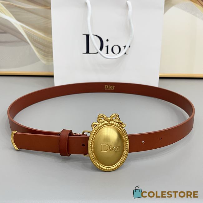 Colestore Dior Médaillon Belt Brown Calfskin, 25 MM - 1