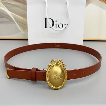 Colestore Dior Médaillon Belt Brown Calfskin, 25 MM