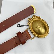 Colestore Dior Médaillon Belt Brown Calfskin, 25 MM - 3