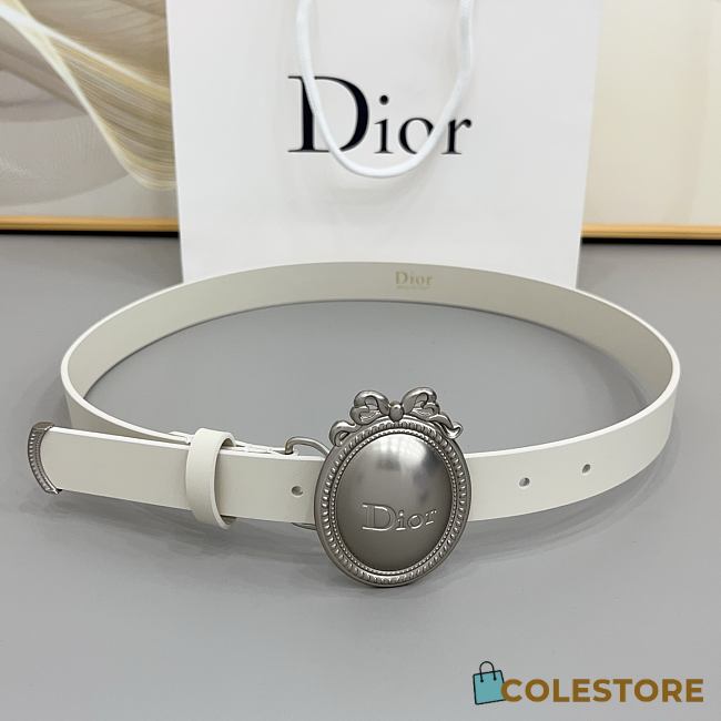 Colestore Dior Médaillon Belt White Calfskin, 25 MM - 1