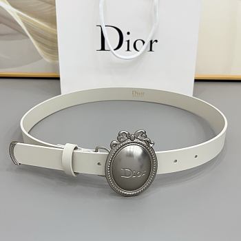 Colestore Dior Médaillon Belt White Calfskin, 25 MM