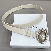 Colestore Dior Médaillon Belt White Calfskin, 25 MM - 4